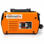 Toolstation Pakistan orange and black welding inverter with cooling vents, carry handle, power cable and safety warning labeltoolstationpakistan, tollstation.com