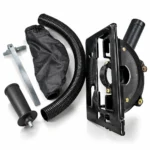 Black and silver angle grinder dust-free cutting bracket with adjustable guide, protective guard, and side handletoolstatinpakistan, toolstation.com