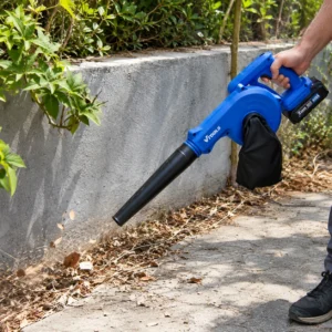 VTOOLS 21V cordless blue and black blower with long nozzle and dust collection bag toolstationpakistan, toolstation.com
