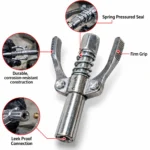 Double handle spring-loaded grease gun coupler with serrated jawstoolstationpakistan, toolstation.com