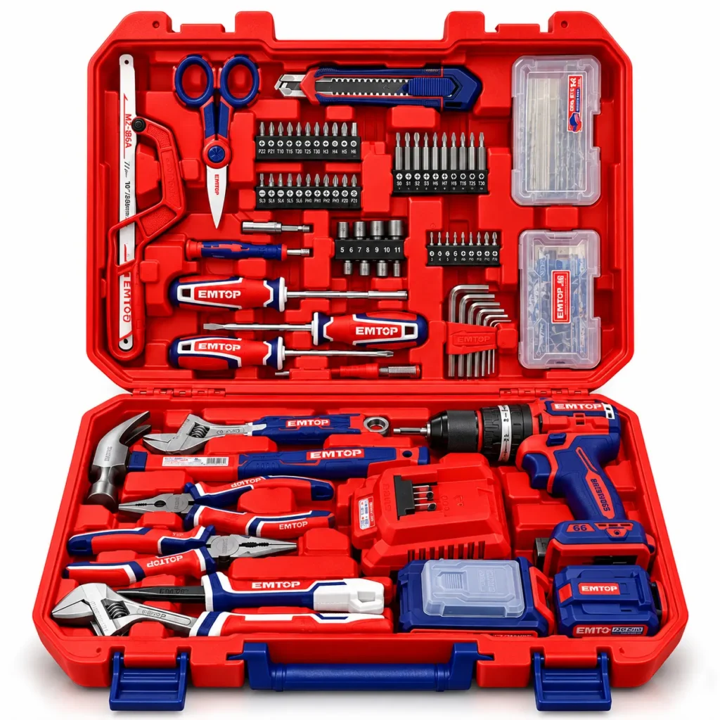 EMTOP claw hammer with steel head and ergonomic red blue handletoolstationpakistan, toolstation.com