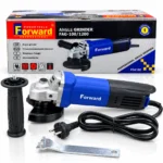 Forward Professional FAG-100/1200 1200W 100mm electric angle grinder with auxiliary handle, power cable, spanner wrench and product box.toolstationpakistan, toolstation.com