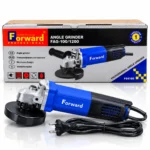 Forward Professional FAG-100/1200 1200W 100mm electric angle grinder with auxiliary handle, power cable, spanner wrench and product box.toolstationpakistan, toolstation.com