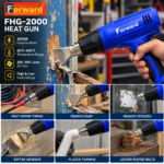 Forward FHG-2000 2000W heat gun used for paint removal, heat-shrink tubing, sticker removal and adhesive softening.toolstationpakistan, toolstation.com