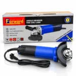Forward Professional FAG-100/1200 1200W 100mm electric angle grinder with auxiliary handle, power cable, spanner wrench and product box.toolstationpakistan, toolstation.com