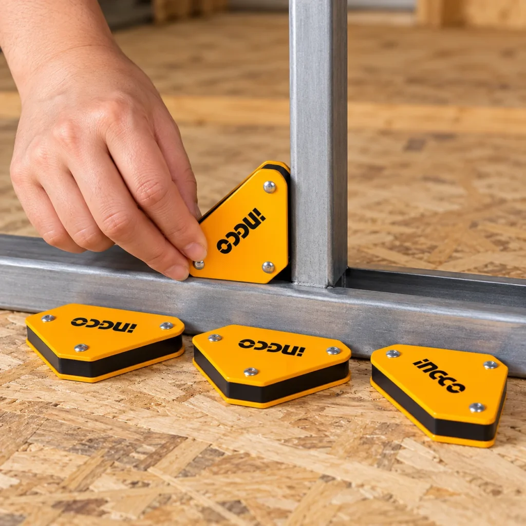 INGCO 4 piece magnetic welding holder set with 45, 90 and 135 degree angle positionstoolstationpakistan, toolstation.com