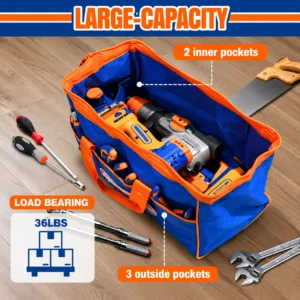 WADFOW 16-Inch Heavy-Duty Tool Bag Blue Orangeoolstationpakistan, toolstation.com