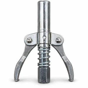 Double handle spring-loaded grease gun coupler with serrated jawstoolstationpakistan, toolstation.com