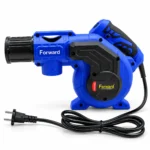 Forward blue and black electric air blower with ribbed black nozzle, ergonomic handle, ventilated motor housing and power cord.toolstationpakistan, toolstation.com